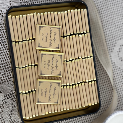 Birthday Chocolate Favors Gold Style
