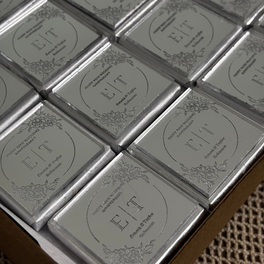 Personalized Businesses and Corporate Chocolate Silver Style